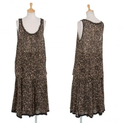 【SALE】ダナキャランDKNY フラワーデザインシフォンスカートセットアップスーツ 茶黒