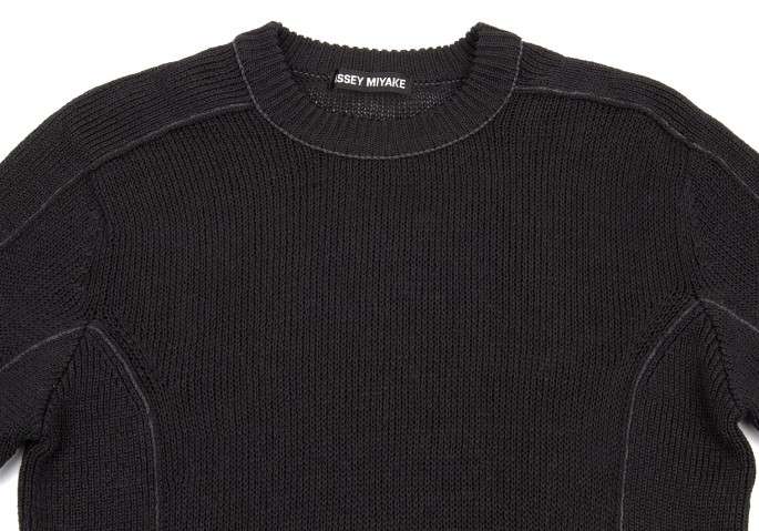 今だけの限定セール MIYAKE イッセイミヤケメンISSEY MEN 黒 コットンニットセーター トップス