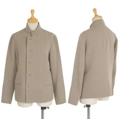 【最終値下げ】ヨーガンレールJURGEN LEHL コットンリネンボーダーチャイナジャケット ベージュ