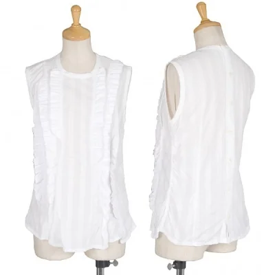 【SALE】トリコ コムデギャルソンtricot COMME des GARCONS フリルデザインノースリーブブラウス