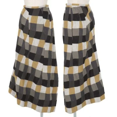 【SALE】ヨウジヤマモト ノアールYohji Yamamoto NOIR ウール市松柄ダーツデザインスカート