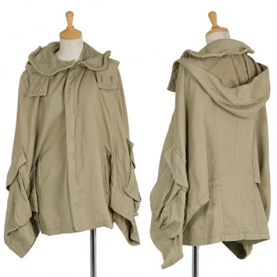 【SALE】リミフゥLIMI feu 襟ワイヤーコットンポンチョジャケット