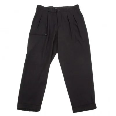 ヨウジヤマモト レギュレーション Yohji yamamoto REGULATION タックウールギャバデザインパンツ