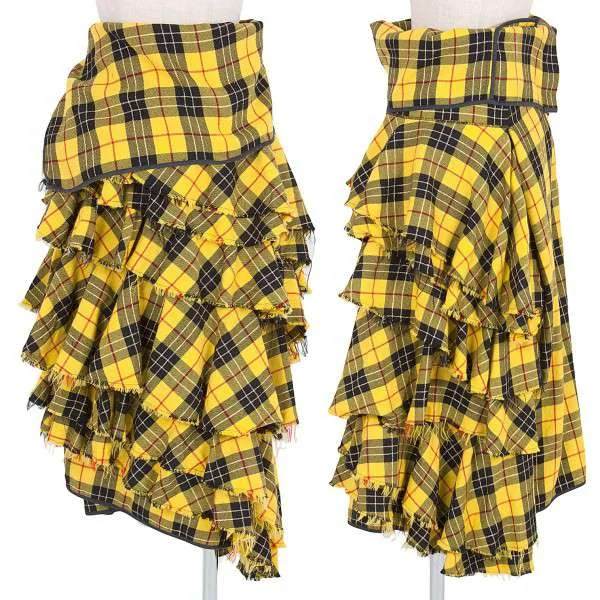 残念！コムデギャルソンCOMME des GARCONSチェックフリル巻きスカート