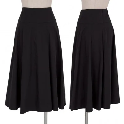 アニエスベーagnes b ストレッチコットンフレアスカート 黒