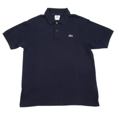 ラコステLACOSTE 鹿の子半袖ポロシャツ 紺4 (K-22930)