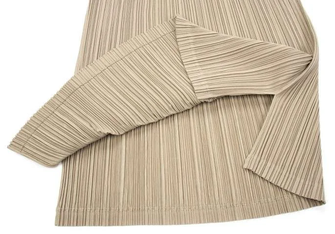 【プリーツプリーズ】ベージュ ロングスカート SALE】プリーツプリーズPLEATS PLEASE プリーツロングスカート