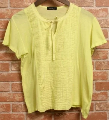 tricot COMME des GARCONS Pleated design short sleeve tops (K-1859)