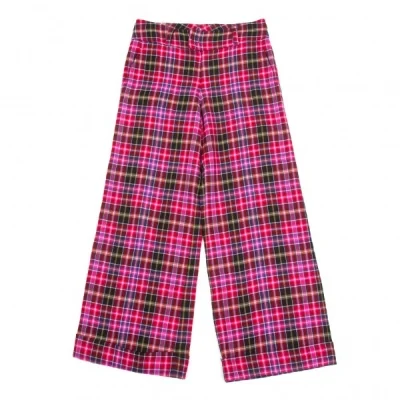 トリコ コムデギャルソンtricot COMME des GARCONS ウールチェックワイドパンツ