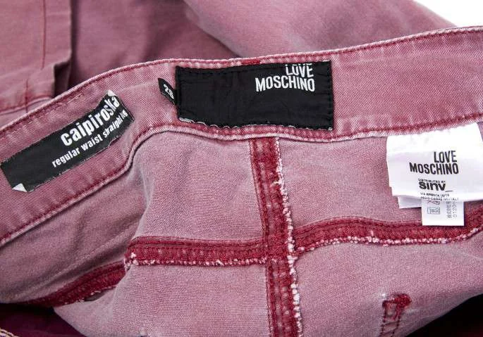 (SALE) LOVE MOSCHINO Wash damage stretch denim pants K-24623_016