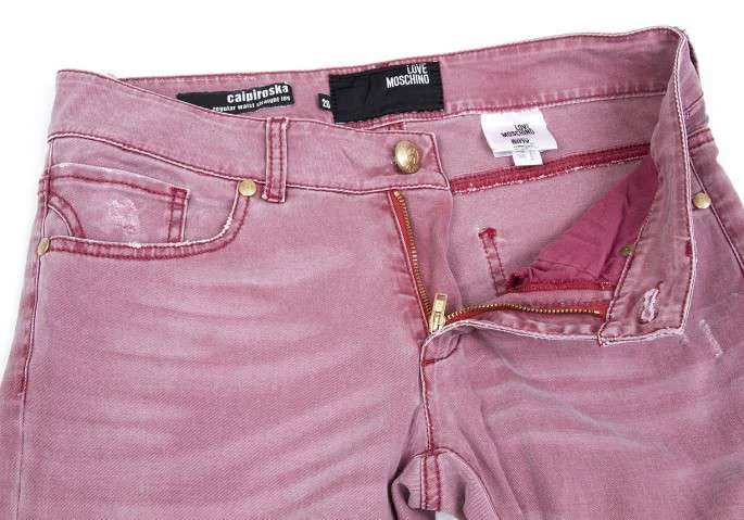 (SALE) LOVE MOSCHINO Wash damage stretch denim pants K-24623_003