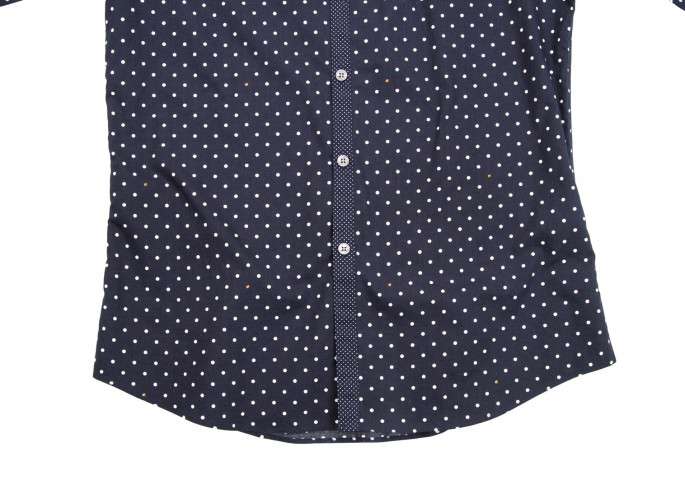 ポールスミスPaul Smith ドット柄コットンシャツ 紺XL | DC