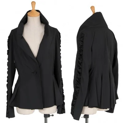 【SALE】イッセイミヤケISSEY MIYAKE 袖ギャザー切替ポリジャケット