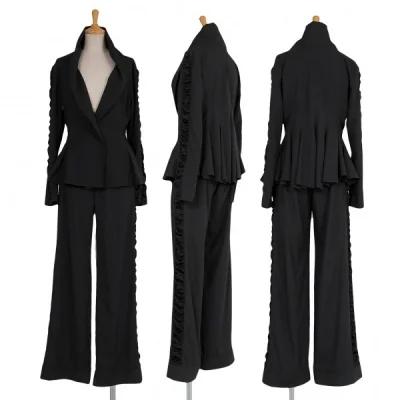 【SALE】イッセイミヤケISSEY MIYAKE 袖ギャザー切替ポリセットアップ