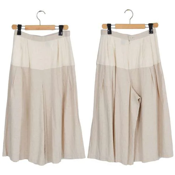 【SALE】トリコ コムデギャルソンtricot COMME des GARCONSコットンリネン切替デザインガウチョパンツ