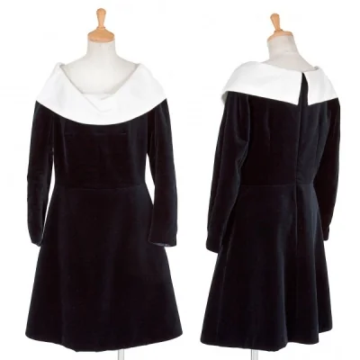 【SALE】カルヴェンCARVEN ショールカラーベロアワンピース