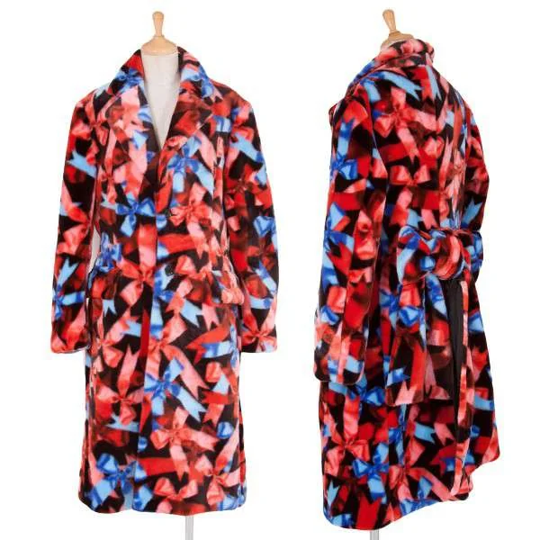 【SALE】コムデギャルソンCOMME des GARCONS リボン柄ファーロングコート