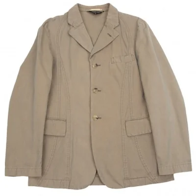 コムデギャルソンオムプリュスCOMME des GARCONS HOMME PLUS カーブ切替染めコットンテーラードジャケット ベージュ