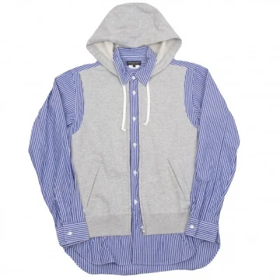 コムデギャルソン オムプリュスCOMME des GARCONS HOMME PLUS パーカードッキングストライプシャツ
