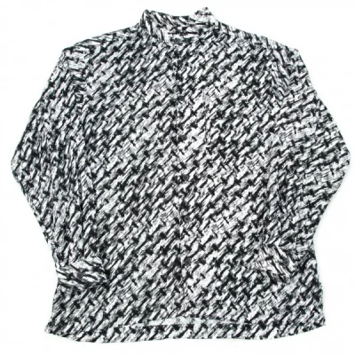 【SALE】イッセイミヤケ メンISSEY MIYAKE MEN スタンドネックプリントシャツ