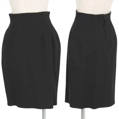 【600SALE】ジャンポールゴルチエJean Paul GAULTIER リブストレッチデザインスカート 【返品不可】 黒