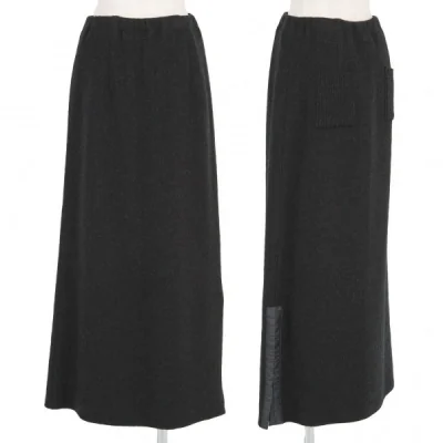 【SALE】センソユニコSENSOUNICO デザインスリットロングスカート チャコール