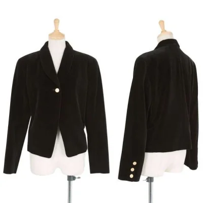 【SALE】レキップ ヨシエイナバL'EQUIPE yoshie inaba ベロアショールカラー1Bジャケット 黒