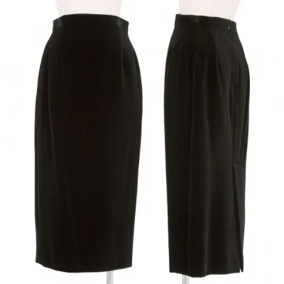 【600SALE】レキップ ヨシエイナバL'EQUIPE yoshie inaba ベロアスカート 【返品不可】 黒