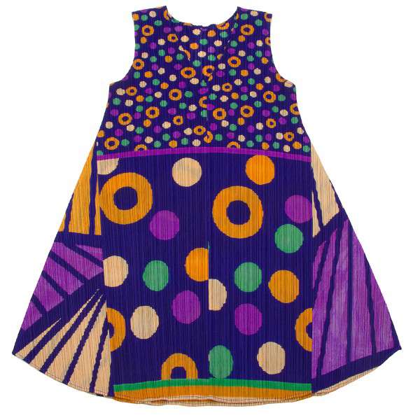 プリーツプリーズPLEATS PLEASE デザインドット柄VネックAライン