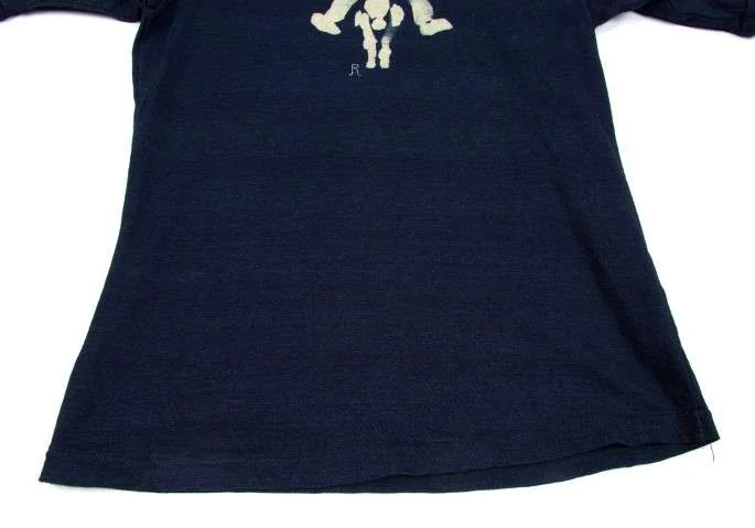 R by 45rpm インディゴ染めコットンプリントTシャツ 紺2 (K-27207)