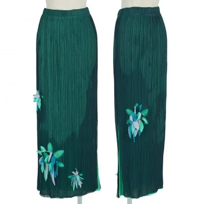 プリーツプリーズPLEATS PLEASE レイヤードフラワーカットデザインスカート