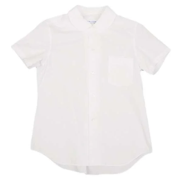 コムデギャルソンコムデギャルソン　丸襟半袖シャツ　白 コムコム コムデギャルソンCOMME des GARCONS 丸襟半袖コットンシャツ