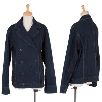 レキップ ヨシエイナバL'EQUIPE yoshie inaba ストレッチデニムライダースジャケット インディゴブルー