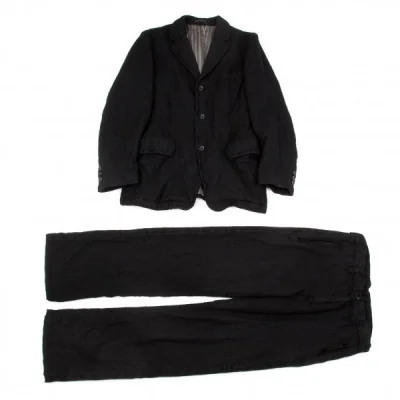 コムデギャルソン オムCOMME des GARCONS HOMME ウール縮絨スーツ 黒