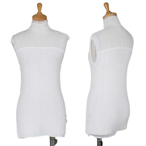 SALE】イッセイミヤケISSEY MIYAKE 切替プリーツノースリーブ