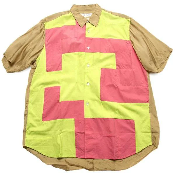 【SALE】コムデギャルソン シャツCOMME des GARCONS SHIRT パッチワーク切替レーヨン シャツ