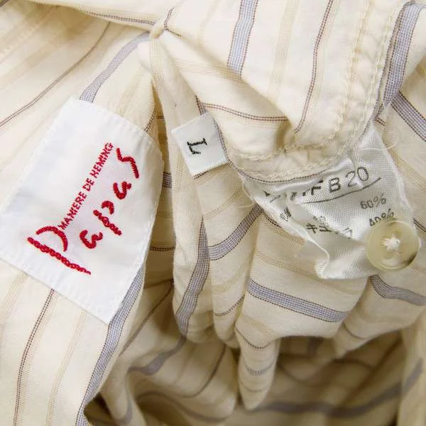 (SALE) Papas Flap pocket stripe cotton cupra shirt K-27955_012