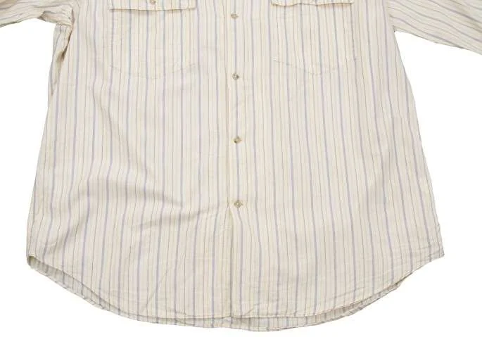 (SALE) Papas Flap pocket stripe cotton cupra shirt K-27955_006