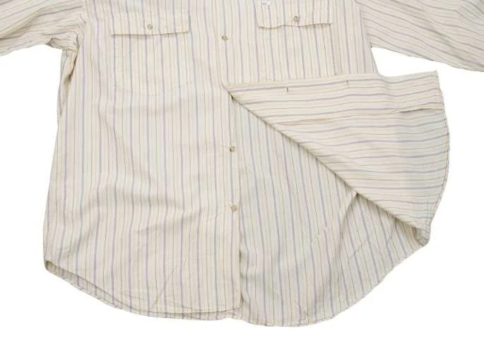 (SALE) Papas Flap pocket stripe cotton cupra shirt K-27955_007