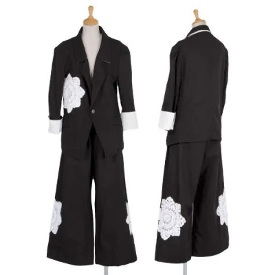 【SALE】リミフゥLIMI feu モチーフレース貼付け配色セットアップスーツ