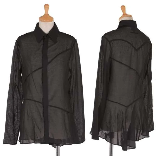 【SALE】ジャンポールゴルチエ ファムJean Paul GAULTIER FEMME シースルー斜め切替シャツ