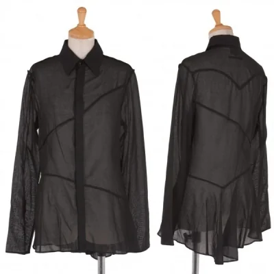 【SALE】ジャンポールゴルチエ ファムJean Paul GAULTIER FEMME シースルー斜め切替シャツ