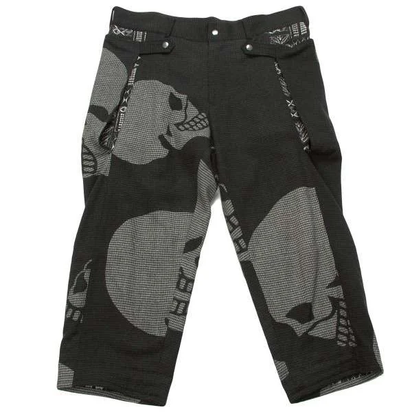 ヨウジヤマモト プールオムYohji Yamamoto POUR HOMME 千鳥ドクロクロップドウールパンツ