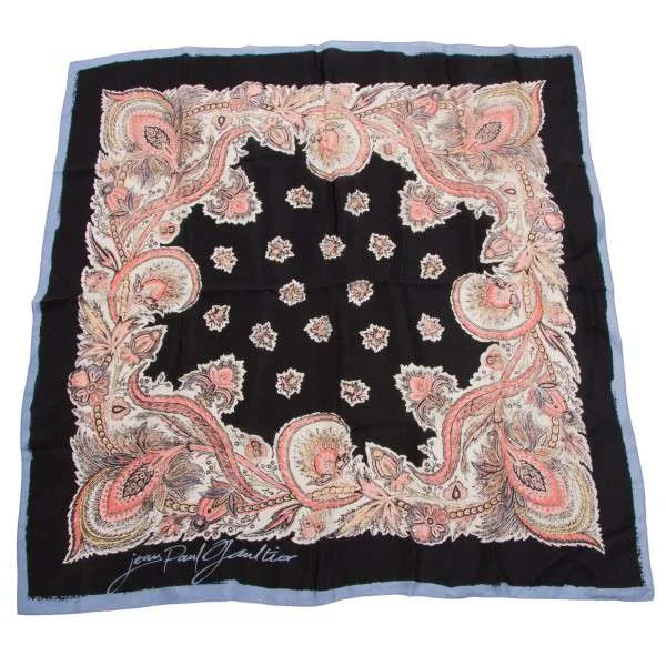 Jean Paul GAULTIER Silk scarf Black  K-28066_001