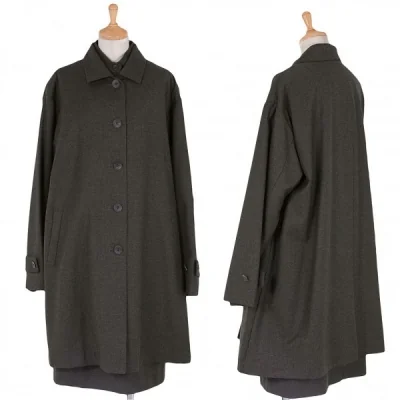 イッセイミヤケペルマネンテISSEY MIYAKE PERMANENTE ウールシャツドッキングデザインセットアップ 杢カーキ