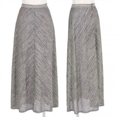 ヒロコビスHIROKO BIS レーヨンポリフレアースカート グレーベージュ