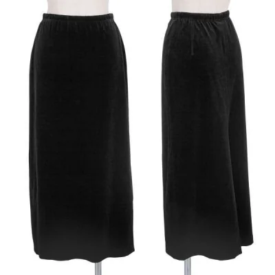 【SALE】レキップ ヨシエイナバL'EQUIPE yoshie inaba ストレッチベロアスカート 黒