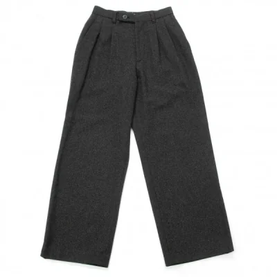 イッセイミヤケペルマネンテISSEY MIYAKE PERMANENTE ウールツータックパンツ 霜降りグレー