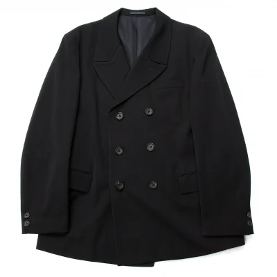 ヨウジヤマモト プールオム Yohji Yamamoto POUR HOMMEオールドギャバセミダブルジャケット 黒