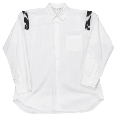 【SALE】コムデギャルソン シャツCOMME des GARCONS SHIRT 肩ジップメッシュデザインコットン シャツ